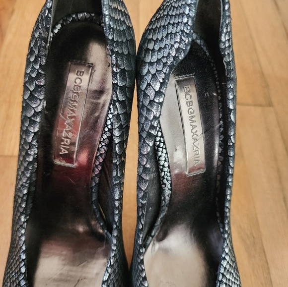 BCBGMaxAzria Leather Gunmetal Willoe Serpent Platform 4.5" Heel size 7 - Picture 9 of 11